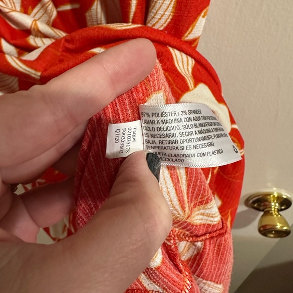 Ava & Viv Red and White Floral Dress Tropical - Picture 6 of 9